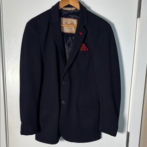 Zara Men's dark blue with red accent Blazer